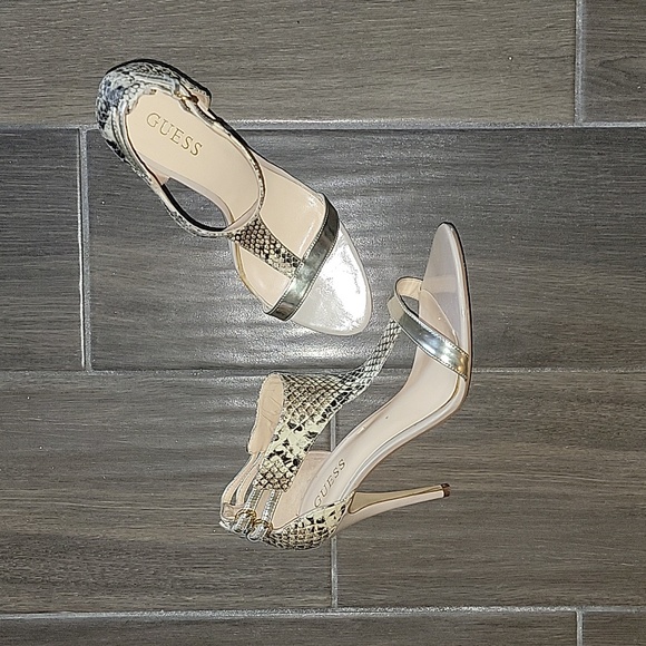Guess Gold & Snake Sandal - Picture 1 of 4